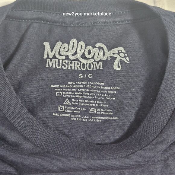 Mellow Mushroom Stoned baked since 74 Shirt Blue Unisex SMALL New never worn - Picture 5 of 5